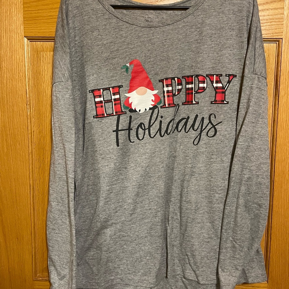 Holiday Time Gray Festive Long Sleeve Shirt